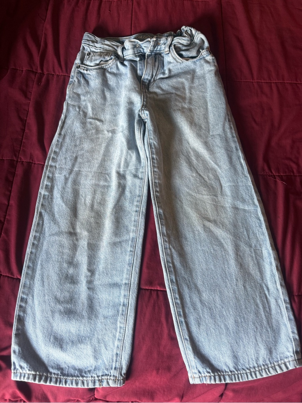 Cat & Jack Light Blue Wide-Leg Kids Jeans